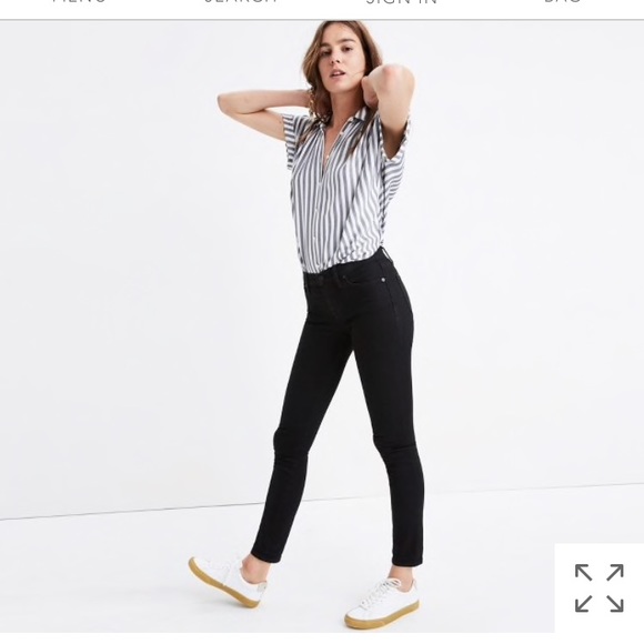 NEW Madewell black frost jean denim 8” skinny - Picture 1 of 7